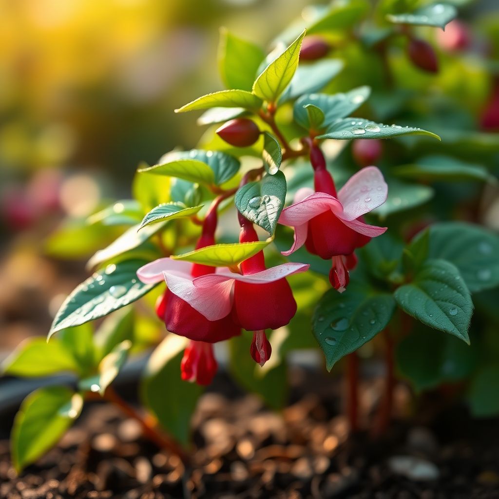 Double Petals Fuchsia Seeds for Planting | Cream Red Flower Seeds for Vibrant Gardens