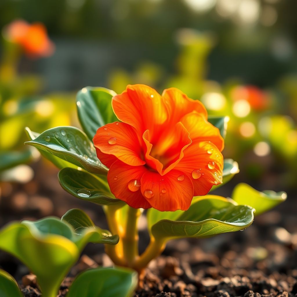 Adenium Obesum Orange Flower seeds for Planting - Seasonal Bloomer, Heirloom & GMO Free Seeds for Home Garden