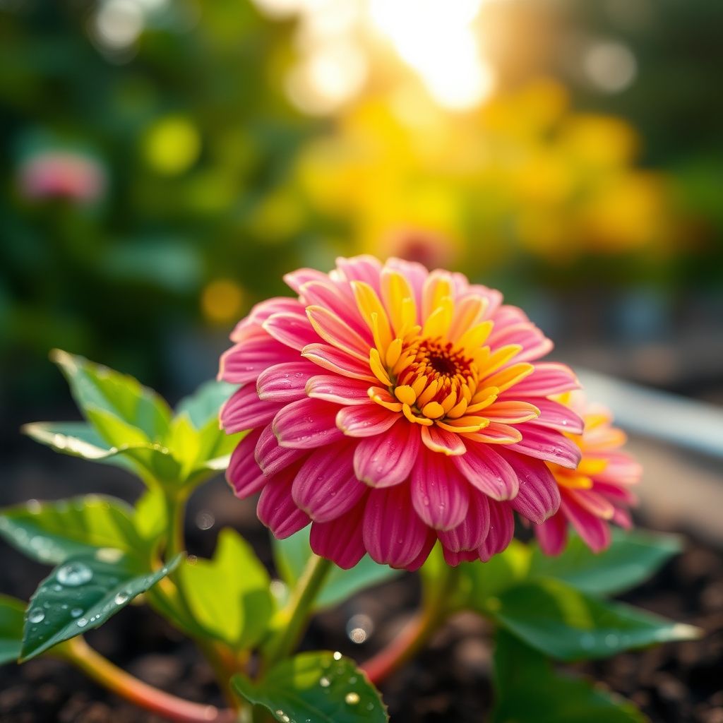 Zinnia Planting Flower Seeds for Joy - Pink and Yellow Blooms