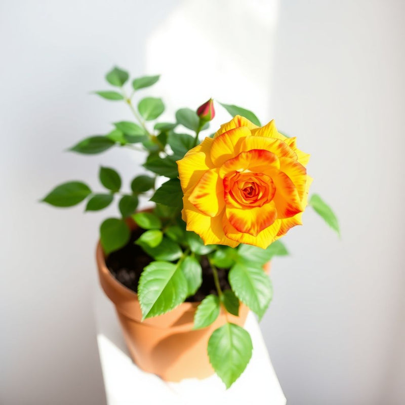 Yellow Maroon Rose Flower seeds for Planting Shade Tolerant Heirloom & GMO Free Seeds for Home Garden