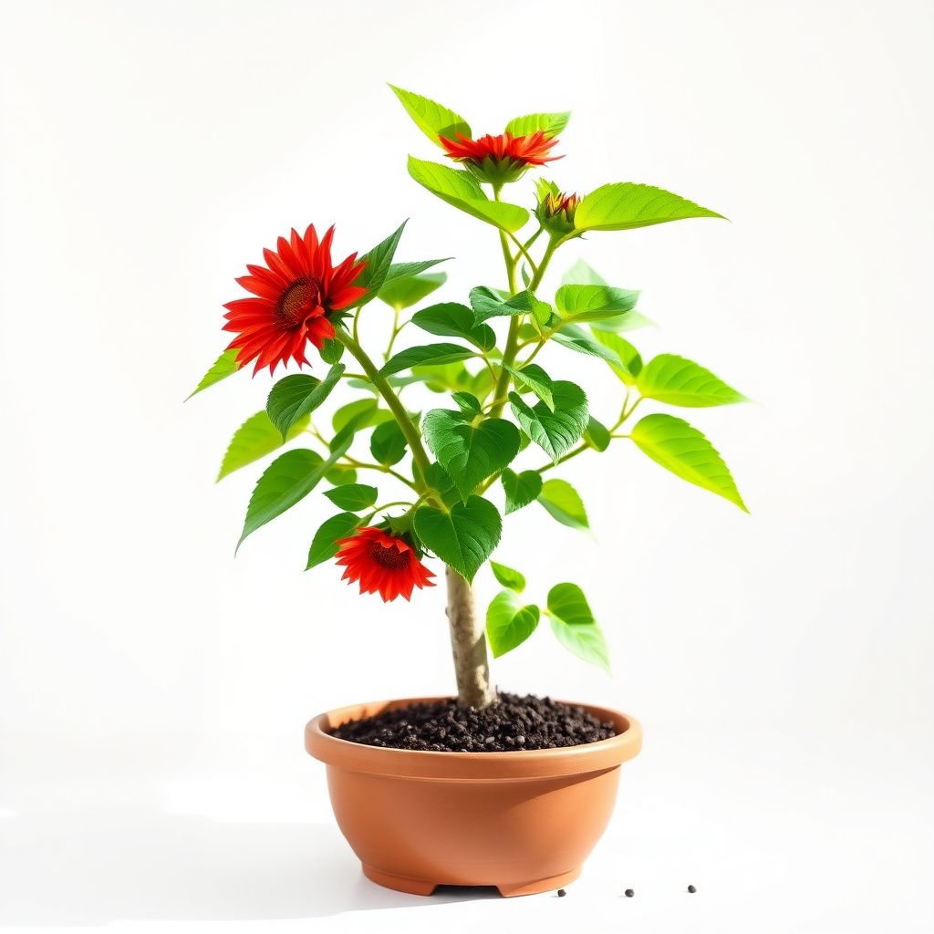 Bonsai Fortune Sunflower Seeds, Red Sun Fortune Bloom for Garden