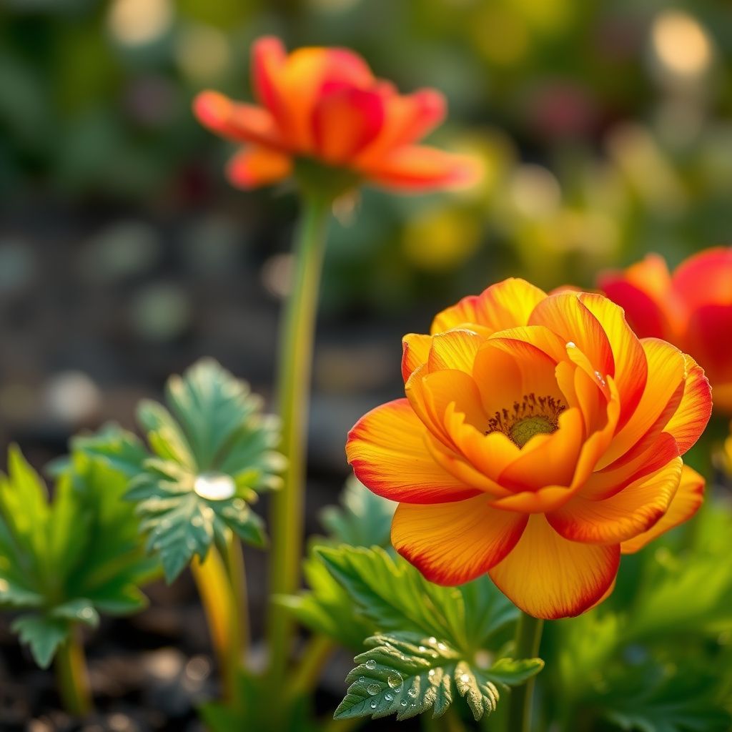 Yellow Red Ranunculus Flower seeds for Planting - Perfect for Borders, Heirloom & GMO Free Seeds for Home Garden