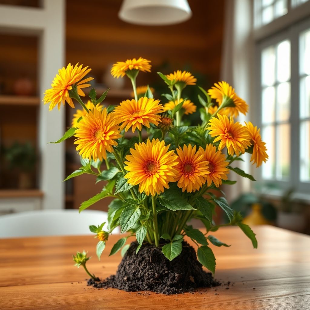 Yellow Orange Chrysanthemum Flower seeds for Planting - Colorful Display, Heirloom & GMO Free Seeds for Home Garden