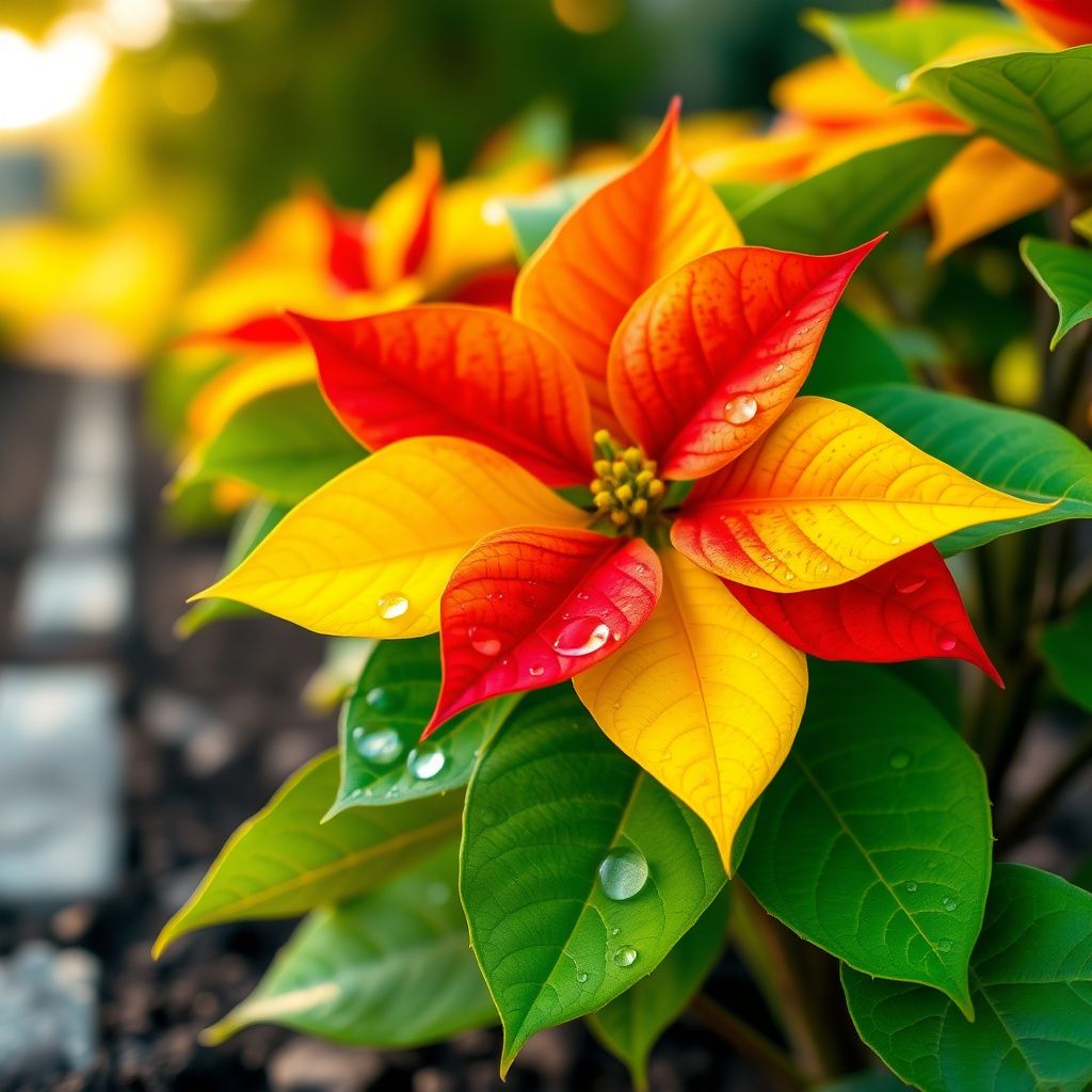 Yellow Red Poinsettia Flower seeds for Planting - Vibrant Colors, Heirloom & GMO Free Seeds for Home Garden