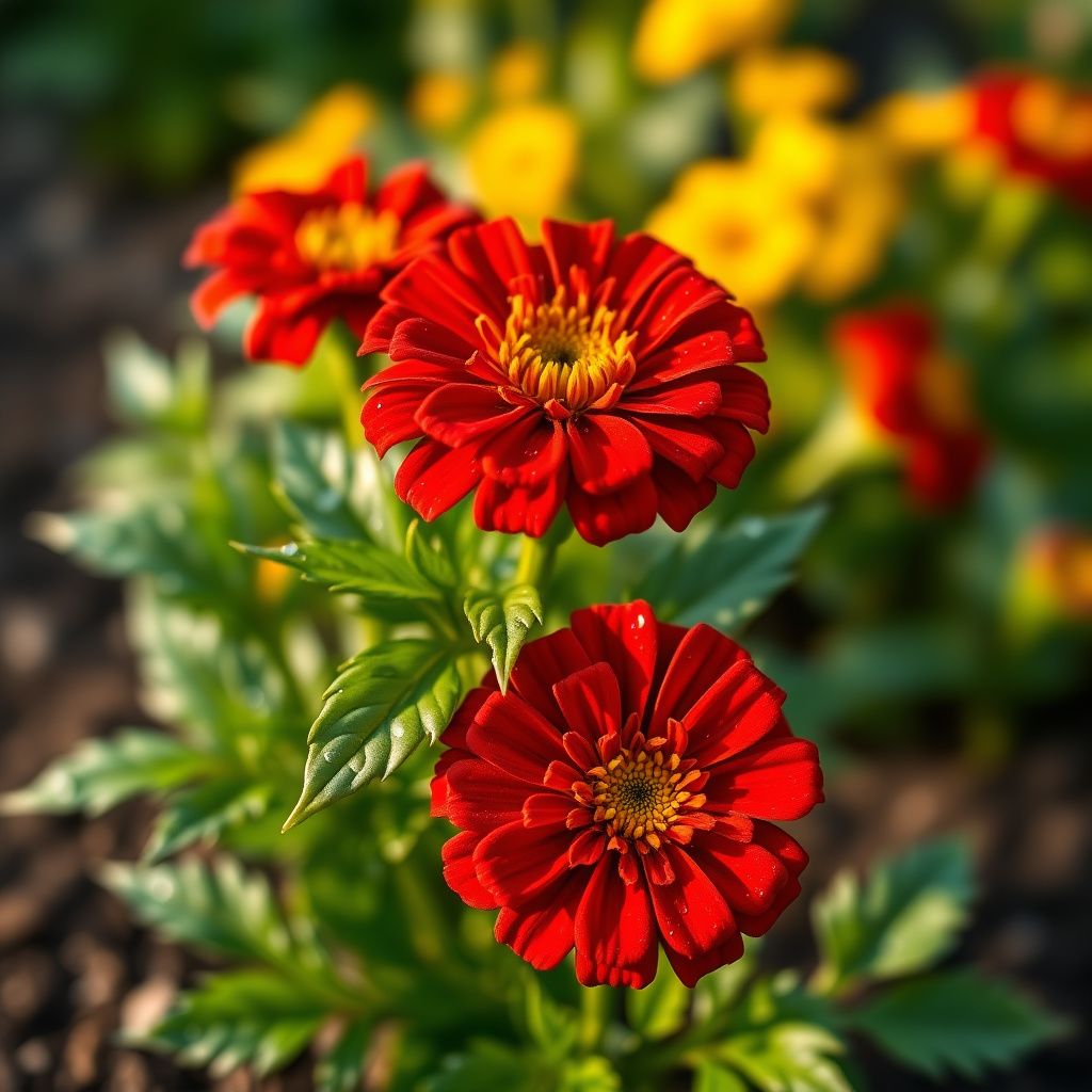 Tagetes erecta Dark Red Marigold Flower Seeds for Home Garden Beds and Borders