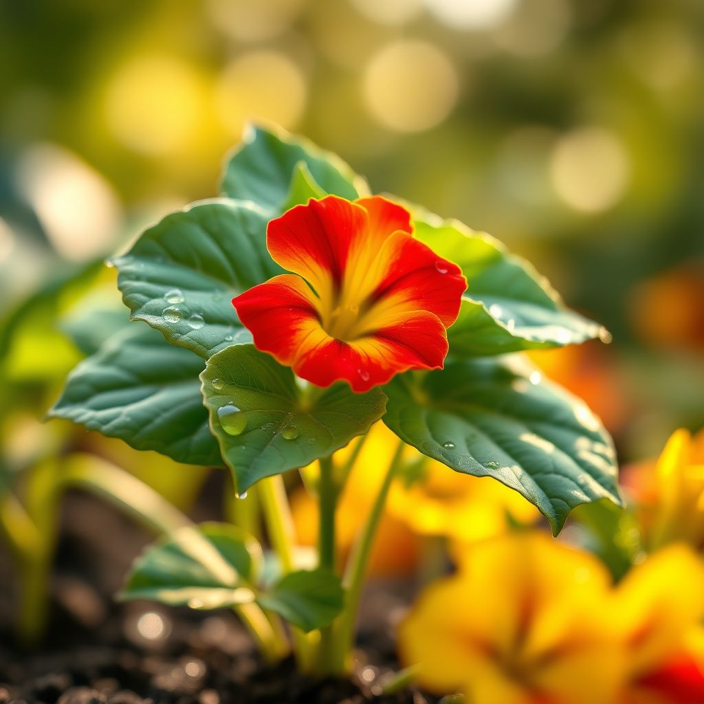 Yellow Red Nasturtium Flower Seeds Planting