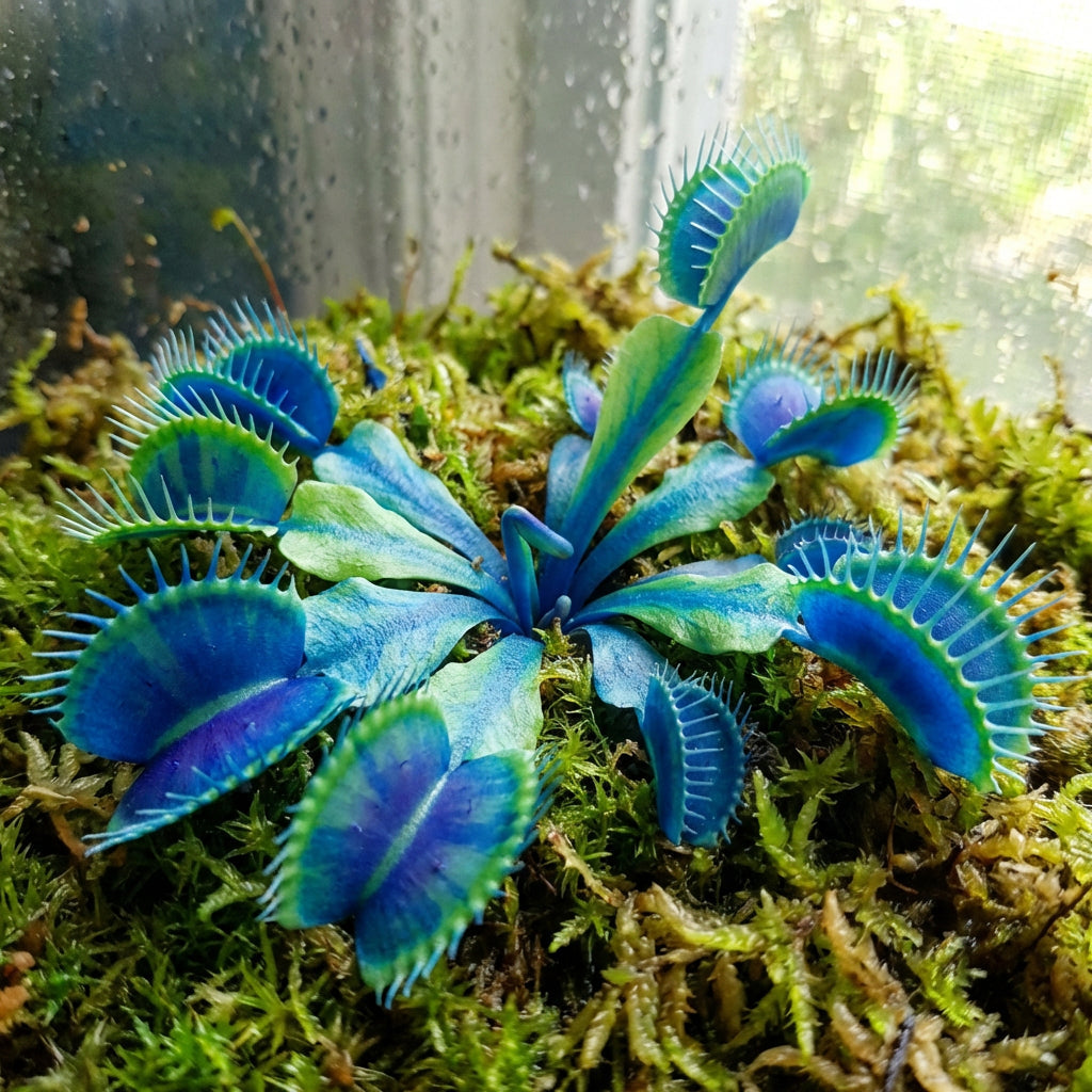 Blue Green Venus Fly Trap Heirloom Carnivorous Plant Variety for Home Growing