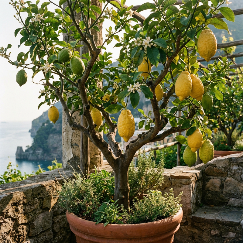 Italian Amalfi Lemon Fruit Variety for Home Garden Growing and Culinary Use