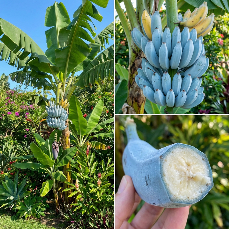 Blue Java Banana Seeds for Home Garden Growing Tropical Variety