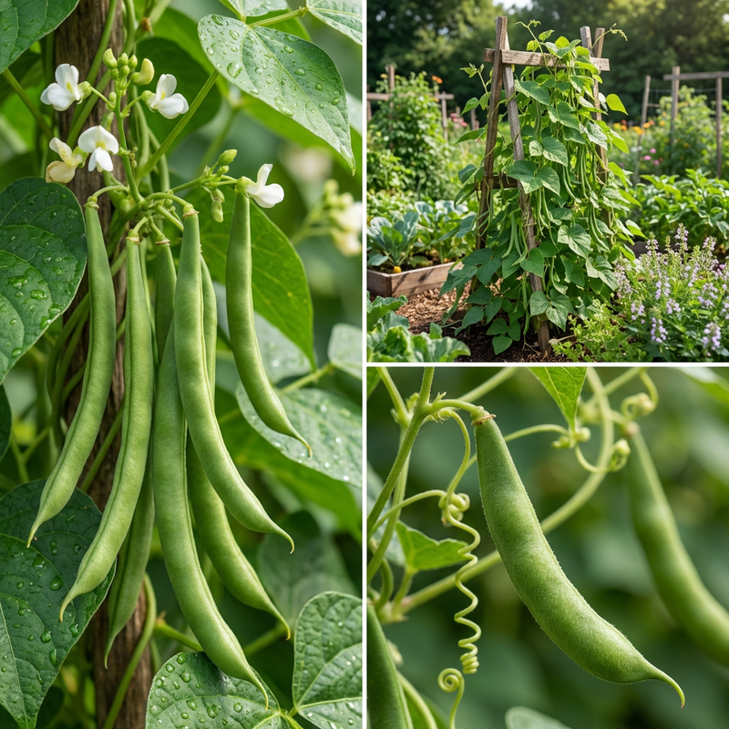 Missouri Wonder Pole Bean Seeds for Home Garden Climbing Green Bean Variety