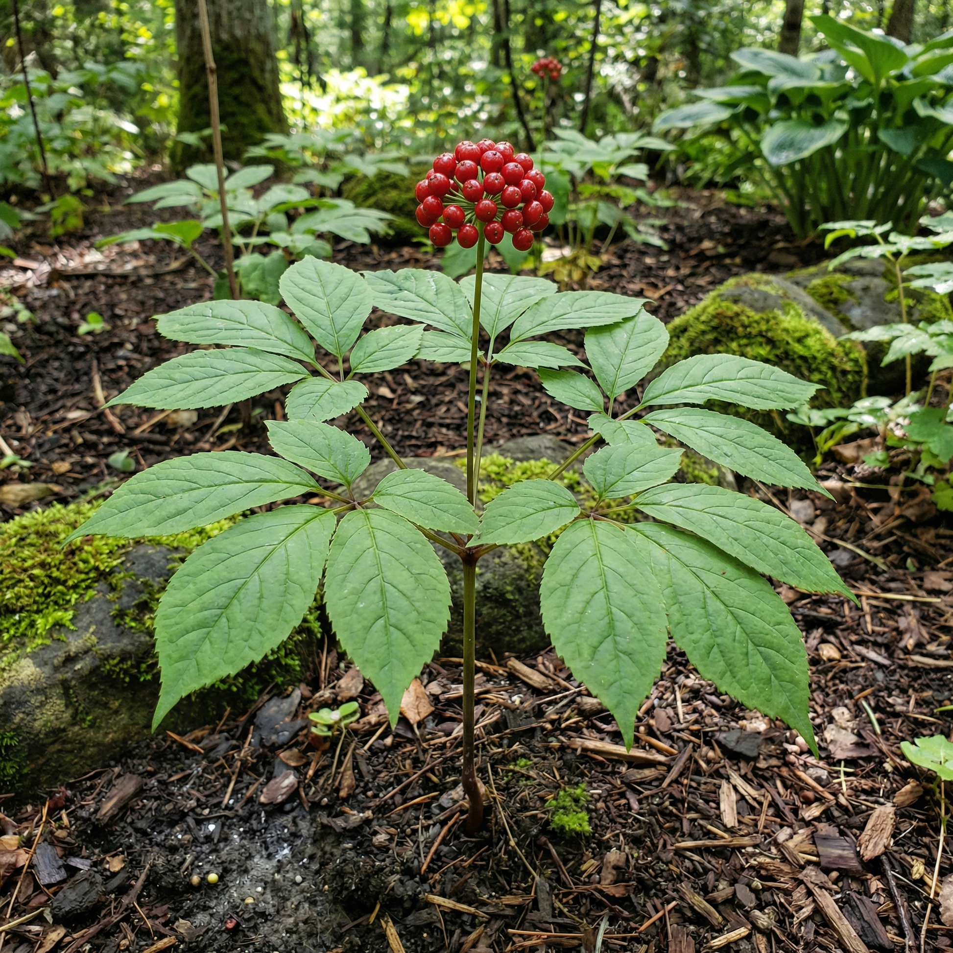 Korean Ginseng (Panax ginseng) Seeds for Traditional Garden Growing and Botanical Collection