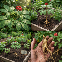 Korean Ginseng (Panax ginseng) Seeds for Traditional Garden Growing and Botanical Collection