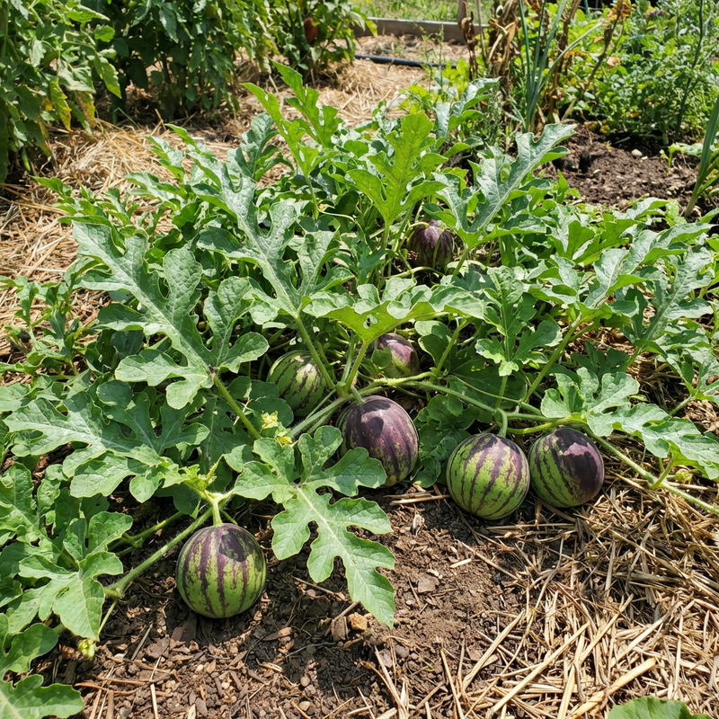 Citrullus lanatus Green Purple Watermelon Variety for Home Garden Growing