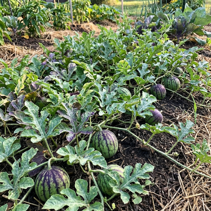 Green Purple Watermelon Variety for Home Garden and Summer Growing