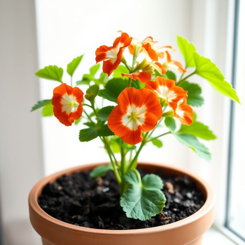 Orange White Geraniums Flower seeds for Planting - Compact Growth, Heirloom & GMO Free Seeds for Home Garden