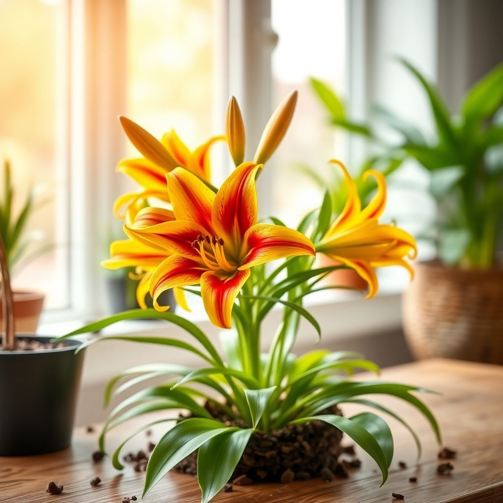 Yellow Red Lilium Flower Seeds Planting Bright