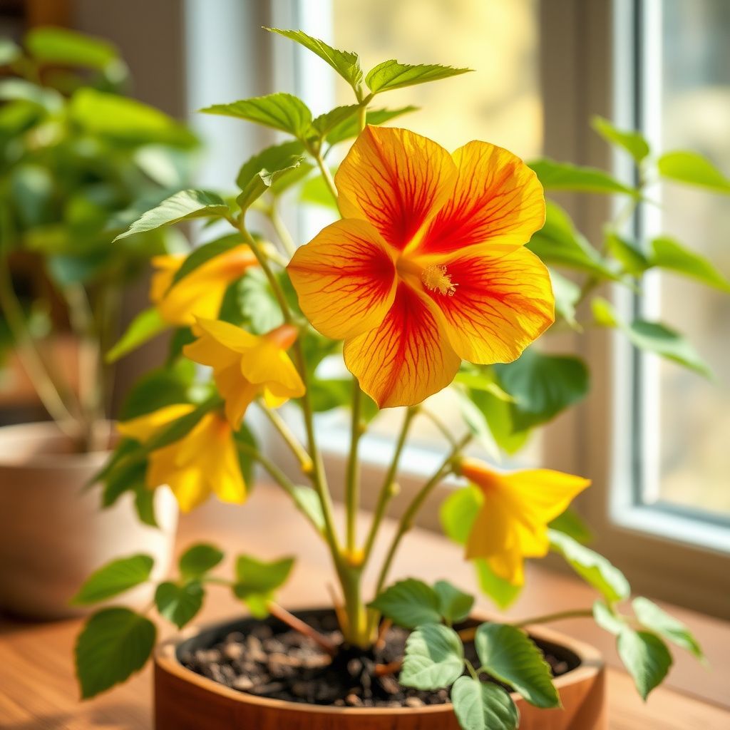 Yellow Red Abutilon Flower seeds for Planting - Low Maintenance, Heirloom & GMO Free Seeds for Home Garden