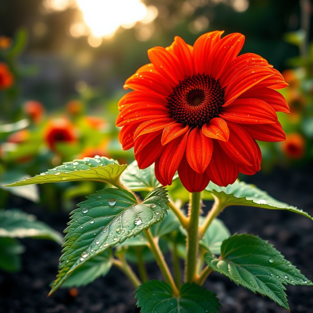 Orange Red SunFlower seeds for Planting - Fragrant Blossoms, Heirloom & GMO Free Seeds for Home Garden