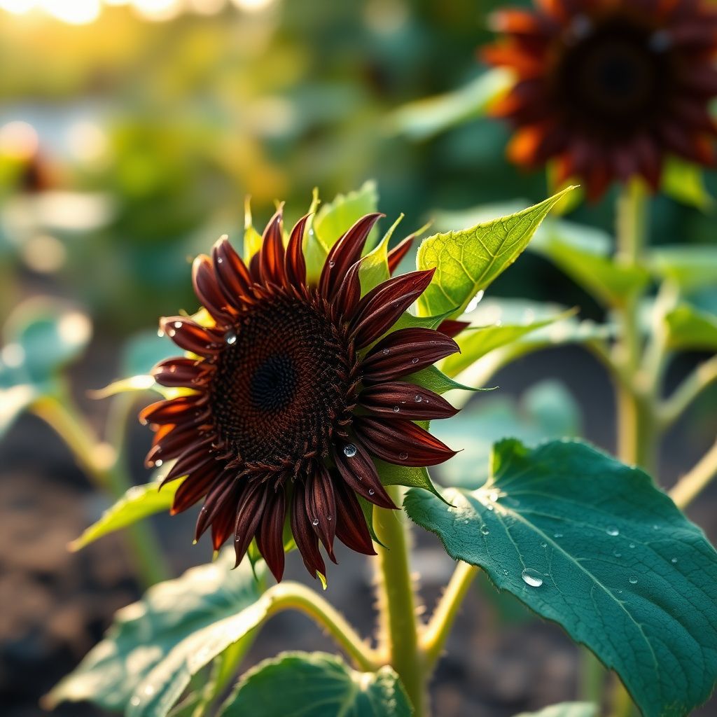 Chocolate Sunflower Flower seeds for Planting - Premium Quality, Heirloom & GMO Free Seeds for Home Garden