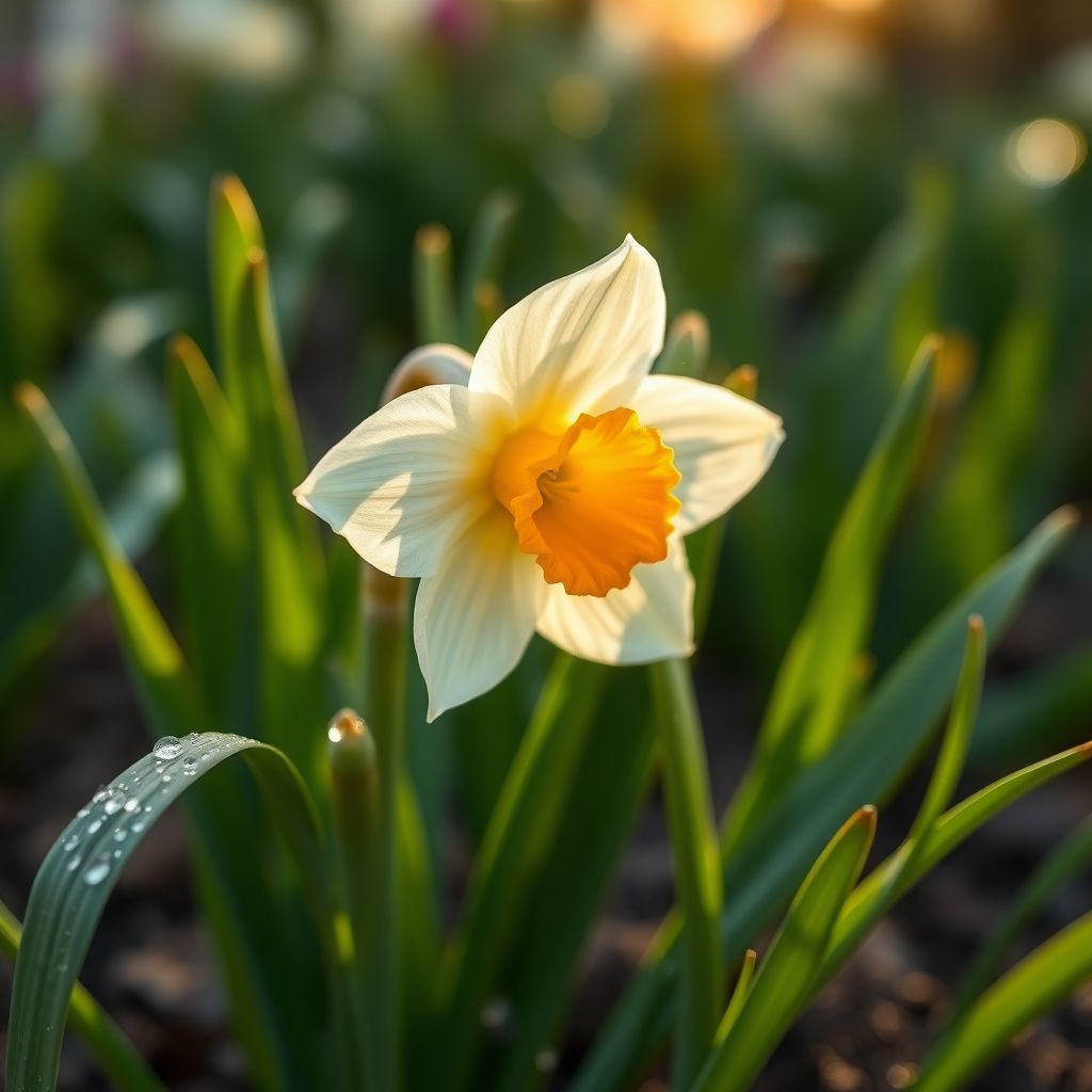 Daffodil Flower Seeds - White and Orange for Planting