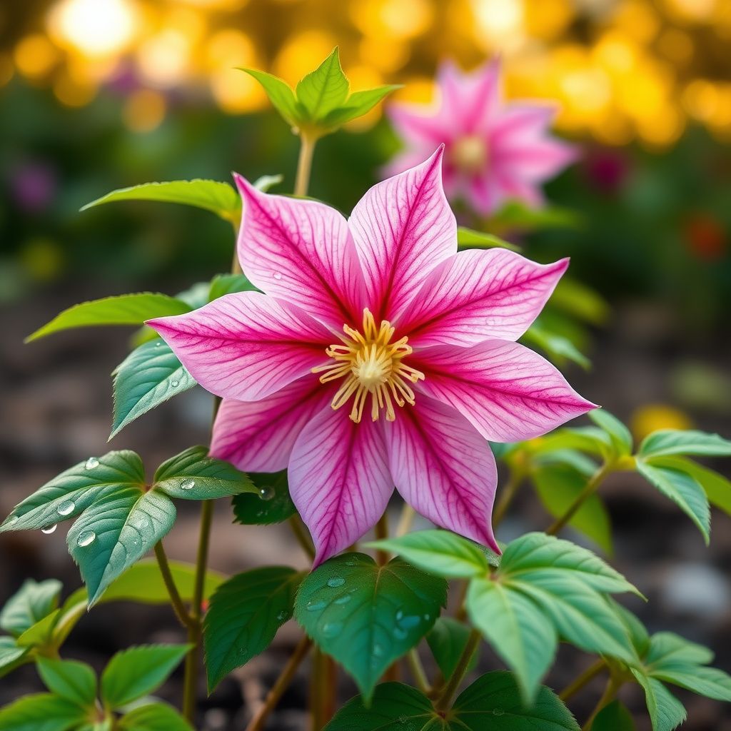 Pink Yellow Clematis Flower seeds for Planting - Colorful Display, Heirloom & GMO Free Seeds for Home Garden