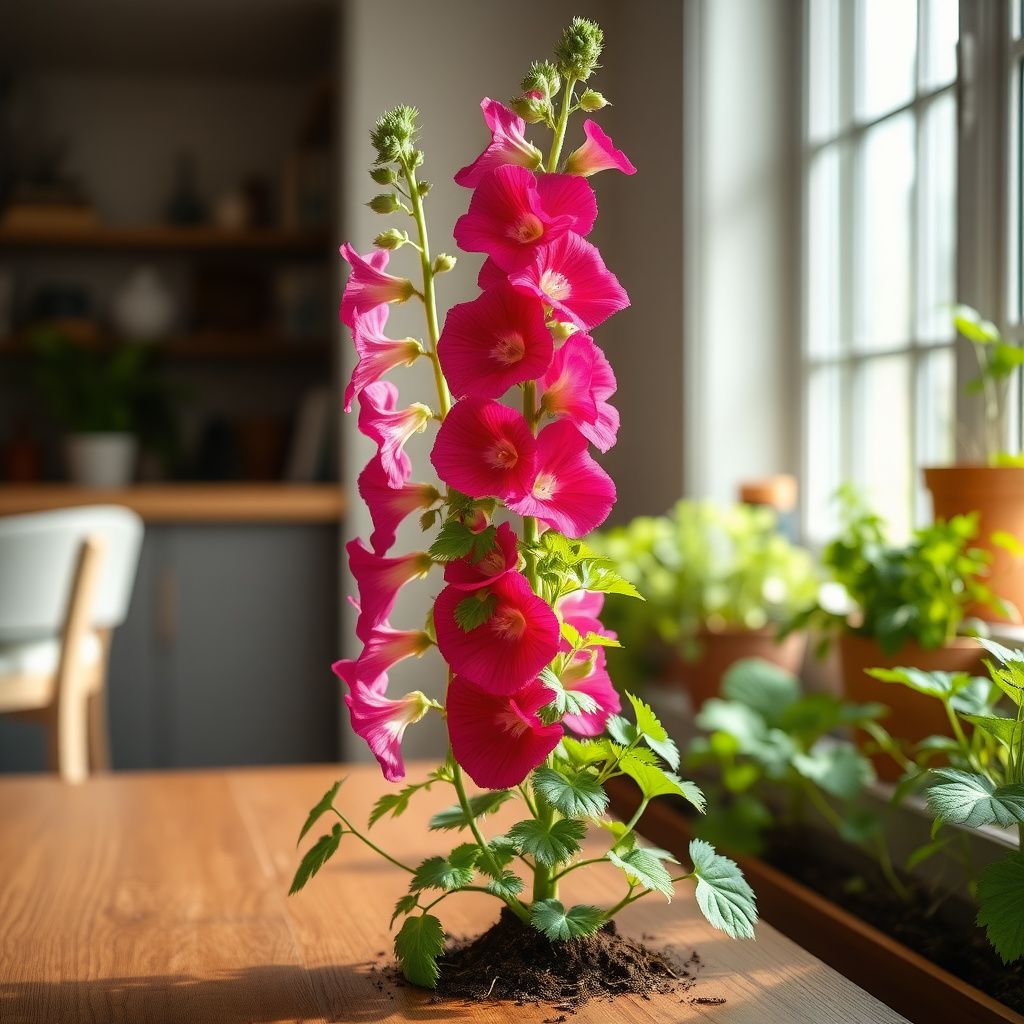 Zebrina Mini Hollyhock Alcea rosea Seeds for Planting in Flower Bed