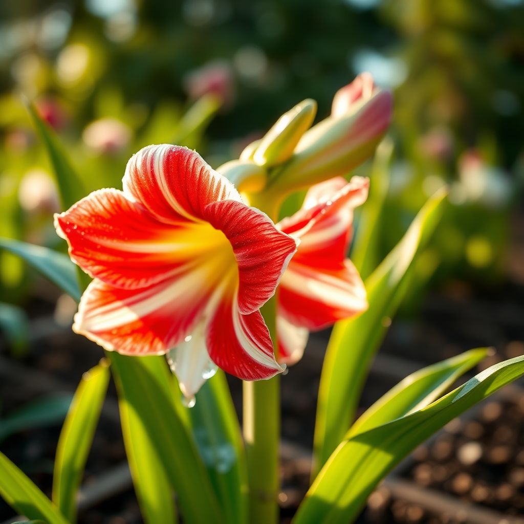 Amaryllis Flower Seeds for Planting - Vibrant Red & White Blooms