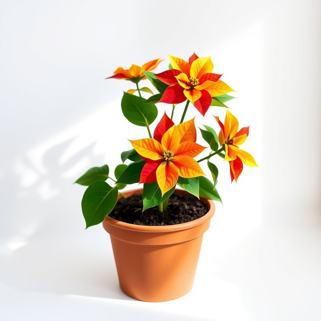 Yellow Red Poinsettia Flower seeds for Planting - Vibrant Colors, Heirloom & GMO Free Seeds for Home Garden