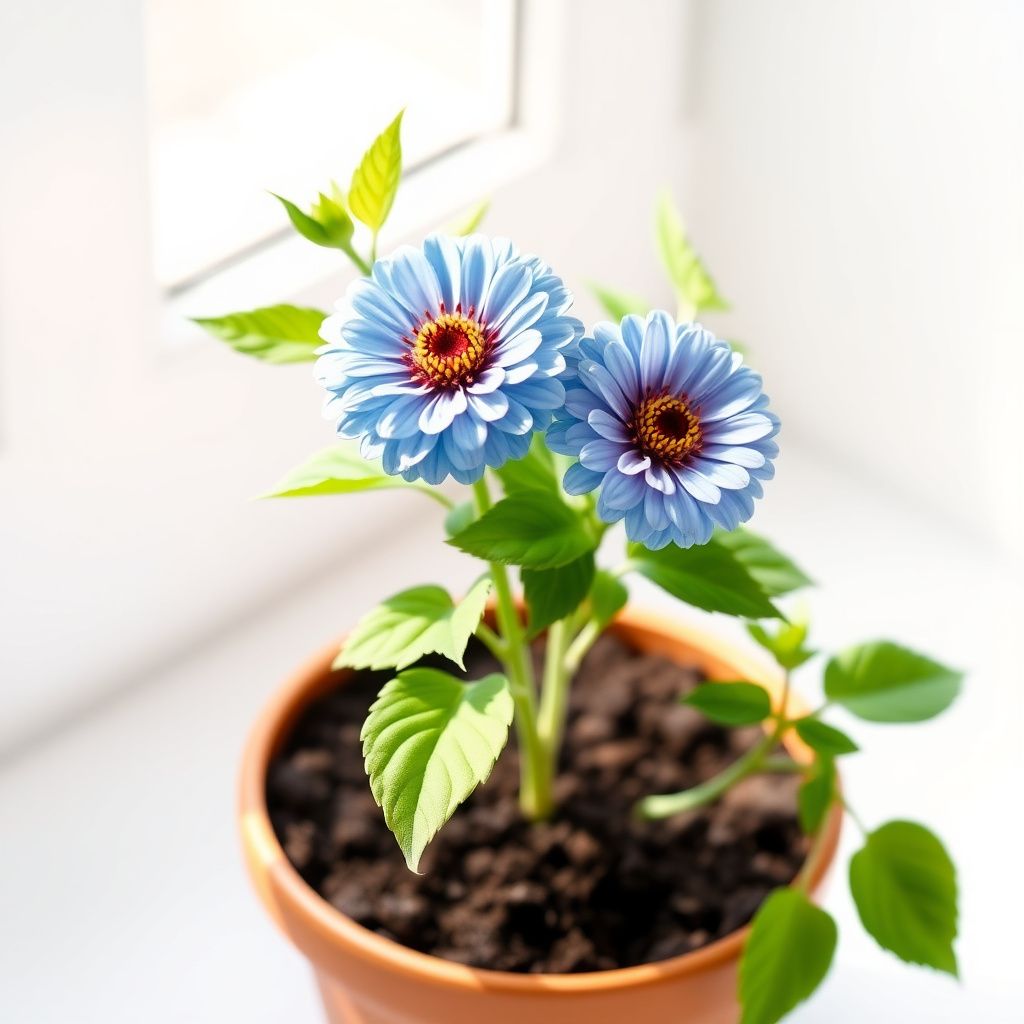 Sky Blue Zinnia Flower seeds for Planting - Perfect for Borders, Heirloom & GMO Free Seeds for Home Garden