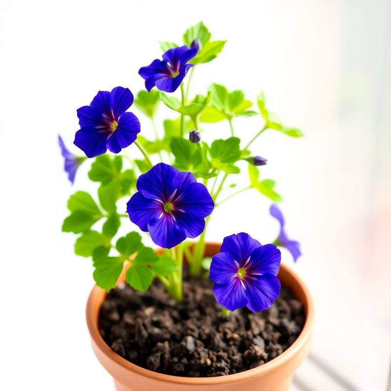 Deep Blue Geranium Flower seeds for Planting Sun Loving Heirloom & GMO Free Seeds for Home Garden 
 
 Sale