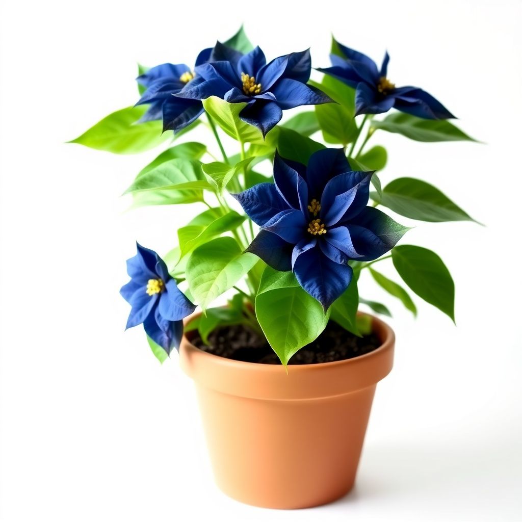 Deep Blue Poinsettia Flower seeds for Planting Long Bloom Season Heirloom & GMO Free Seeds for Home Garden
