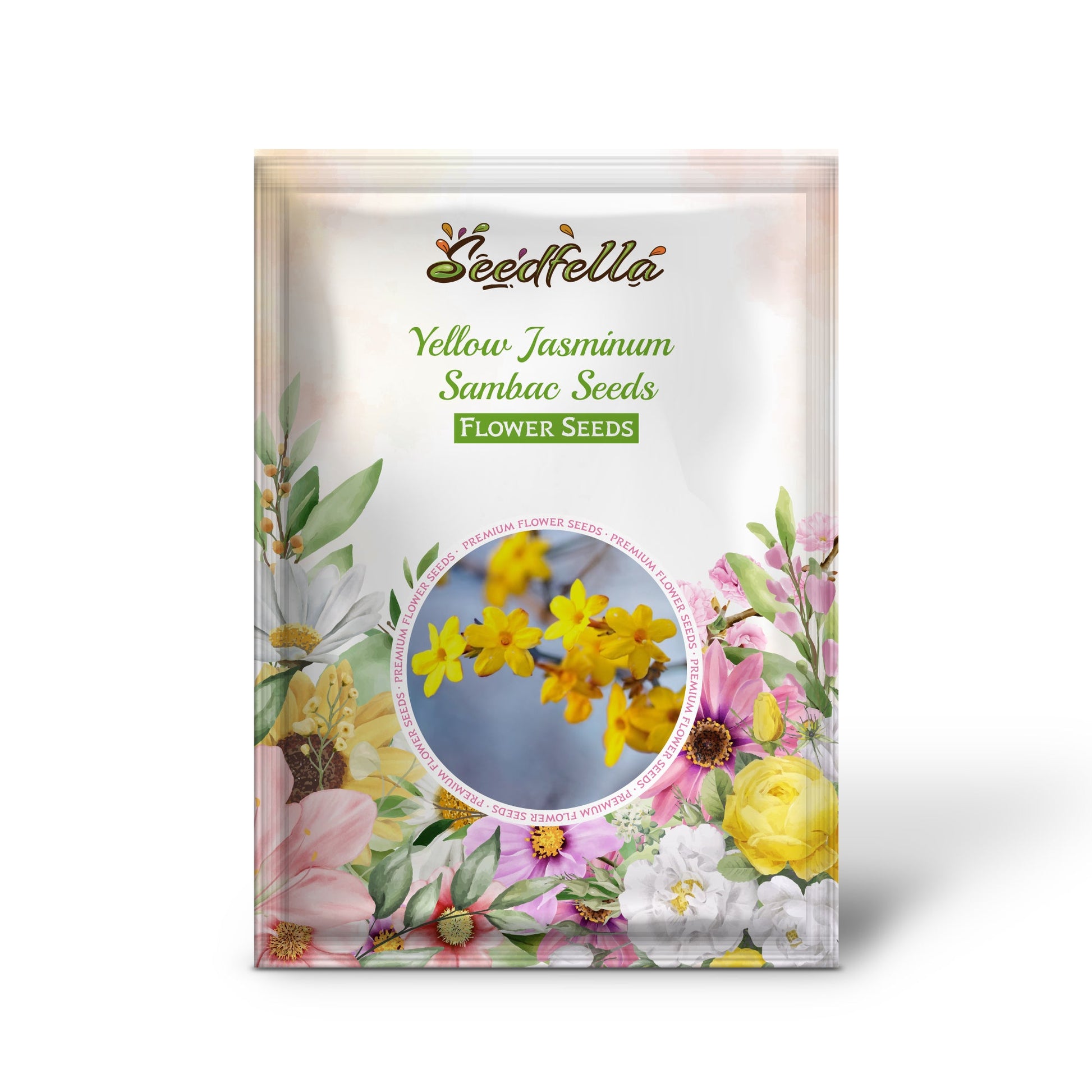 Yellow Jasminum Sambac seeds germinating indoors