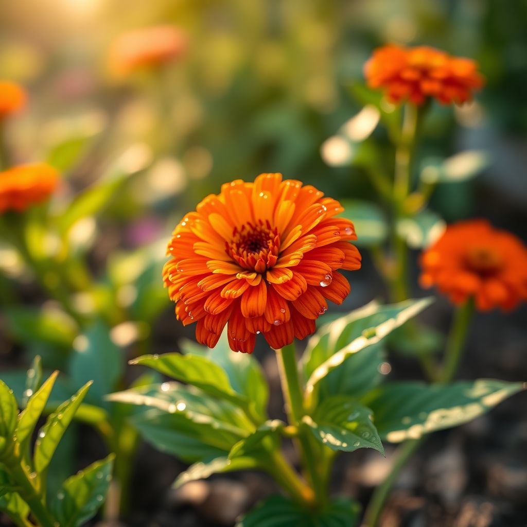 Zinnia Orange Flower seeds for Planting - Bright Blooms, Heirloom & GMO Free Seeds for Home Garden