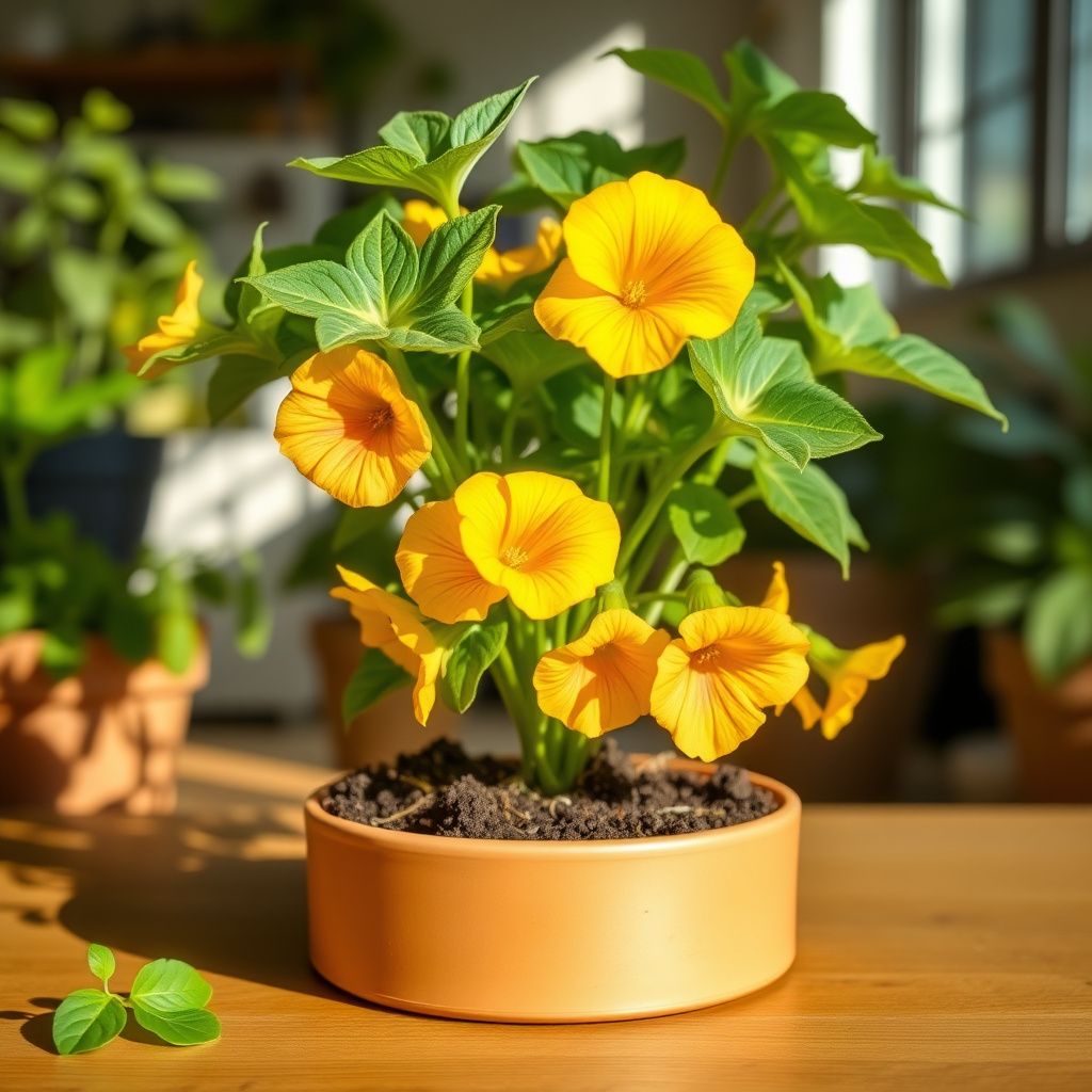 Yellow Peach Nasturtium Flower seeds for Planting Long Bloom Season Heirloom & GMO Free Seeds for Home Garden