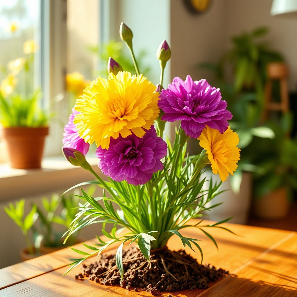 Yellow Purple Carnation Flower seeds for Planting - Premium Quality, Heirloom & GMO Free Seeds for Home Garden