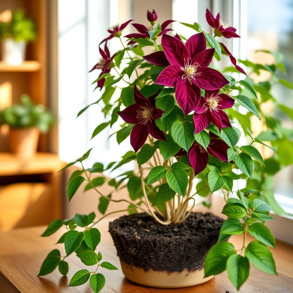 Burgundy Clematis Flower seeds for Planting - Perfect for Borders, Heirloom & GMO Free Seeds for Home Garden