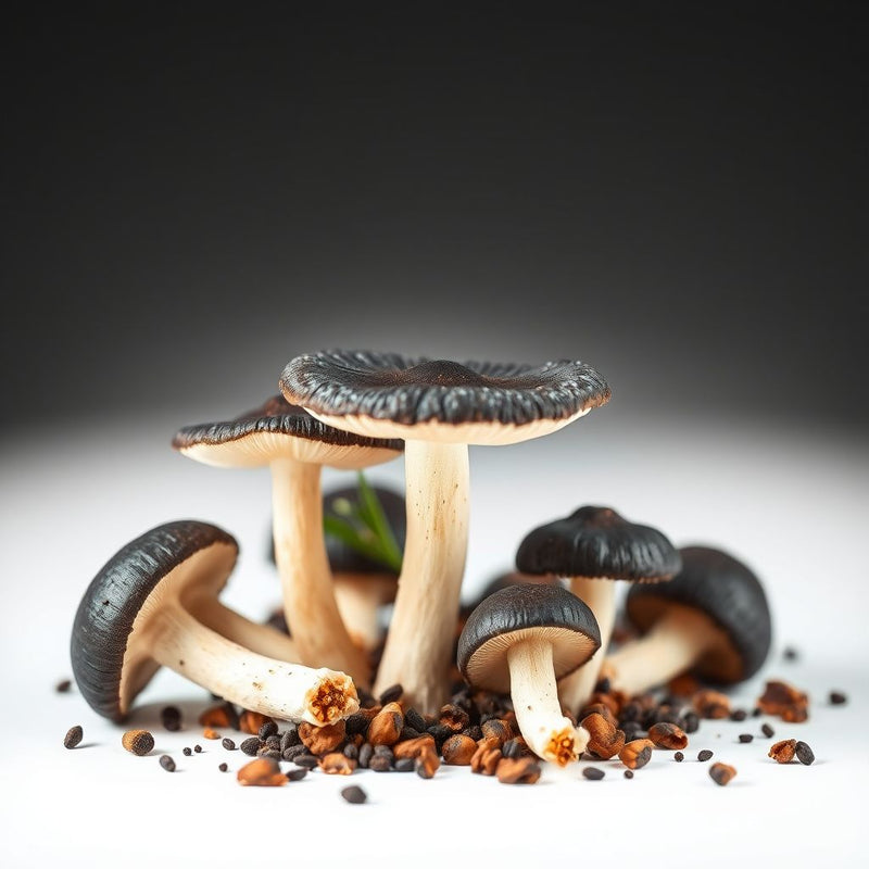 Black Mushrooms Planting Seeds