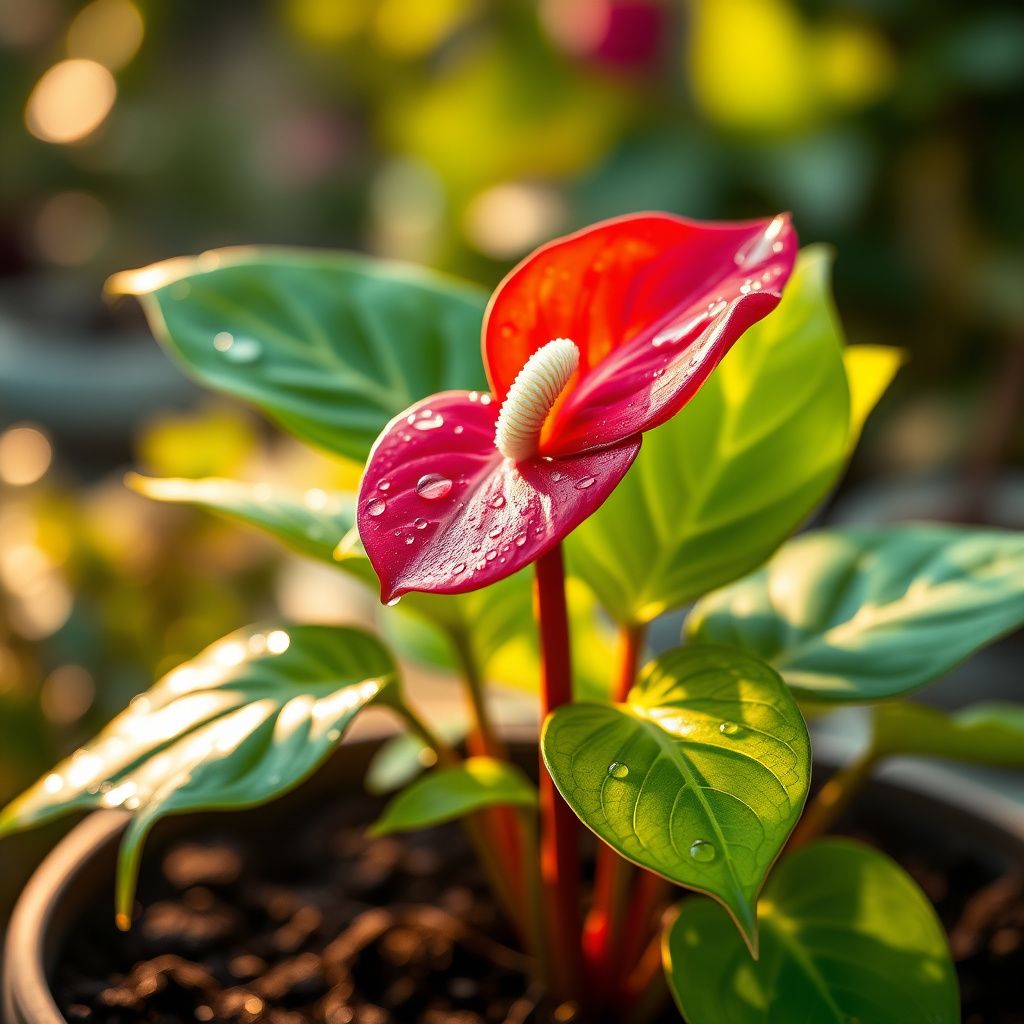 Anthurium Red Flower Seeds for Indoor Planting - Tropical Elegance for Bold Interiors