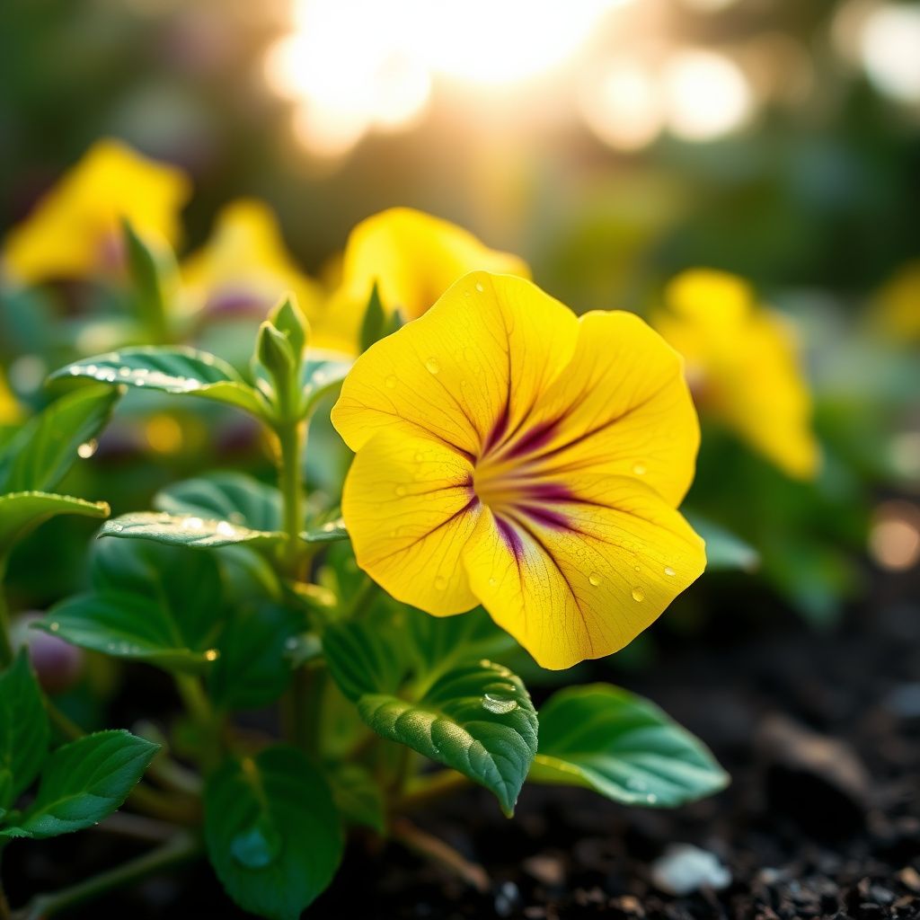 Yellow Violet Petunia Flower seeds for Planting - Seasonal Bloomer, Heirloom & GMO Free Seeds for Home Garden