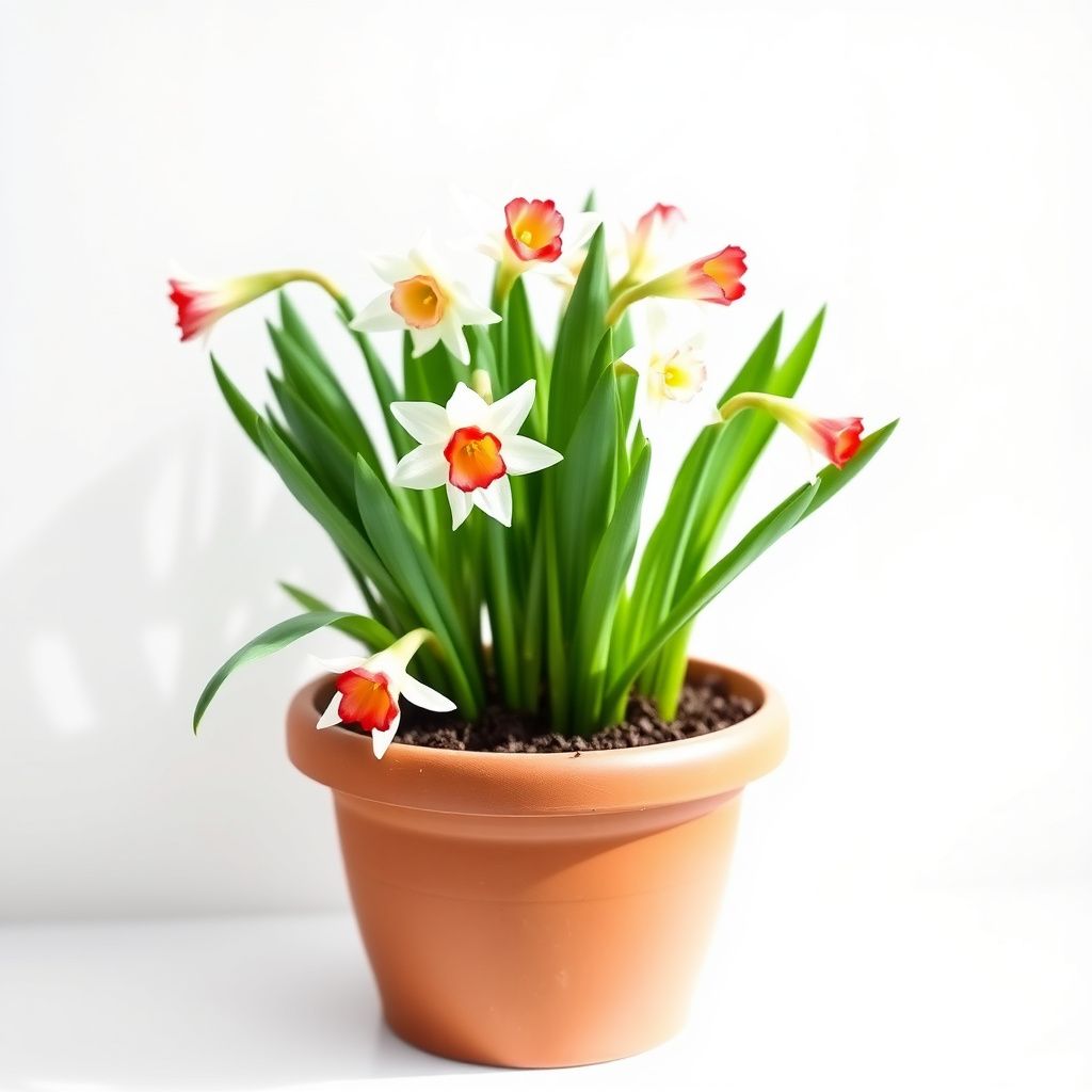Narcissus White Red Seeds for Planting - Elegant Flower Blooms