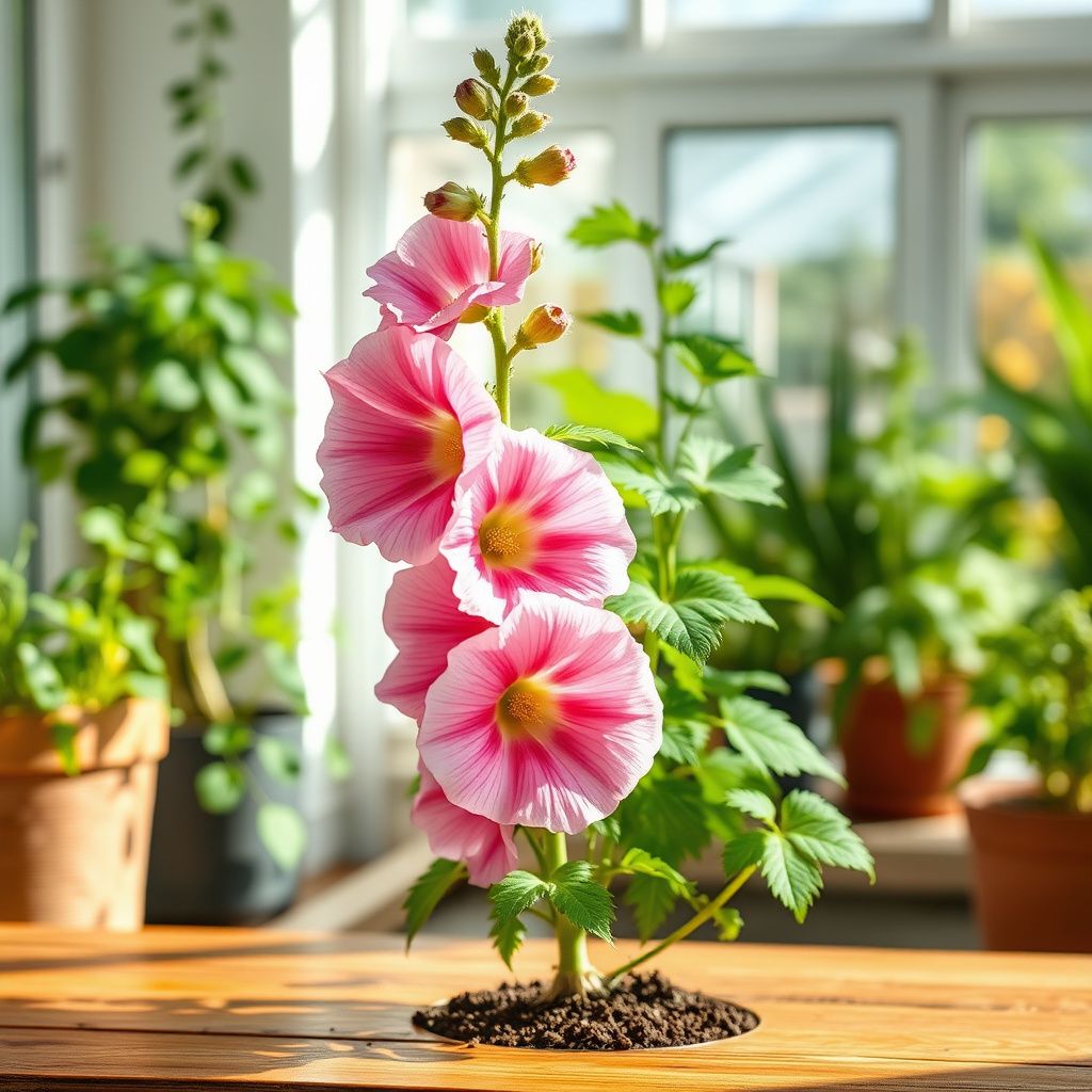 Baby Pink Hollyhock Flower seeds for Planting - Hardy Variety, Heirloom & GMO Free Seeds for Home Garden