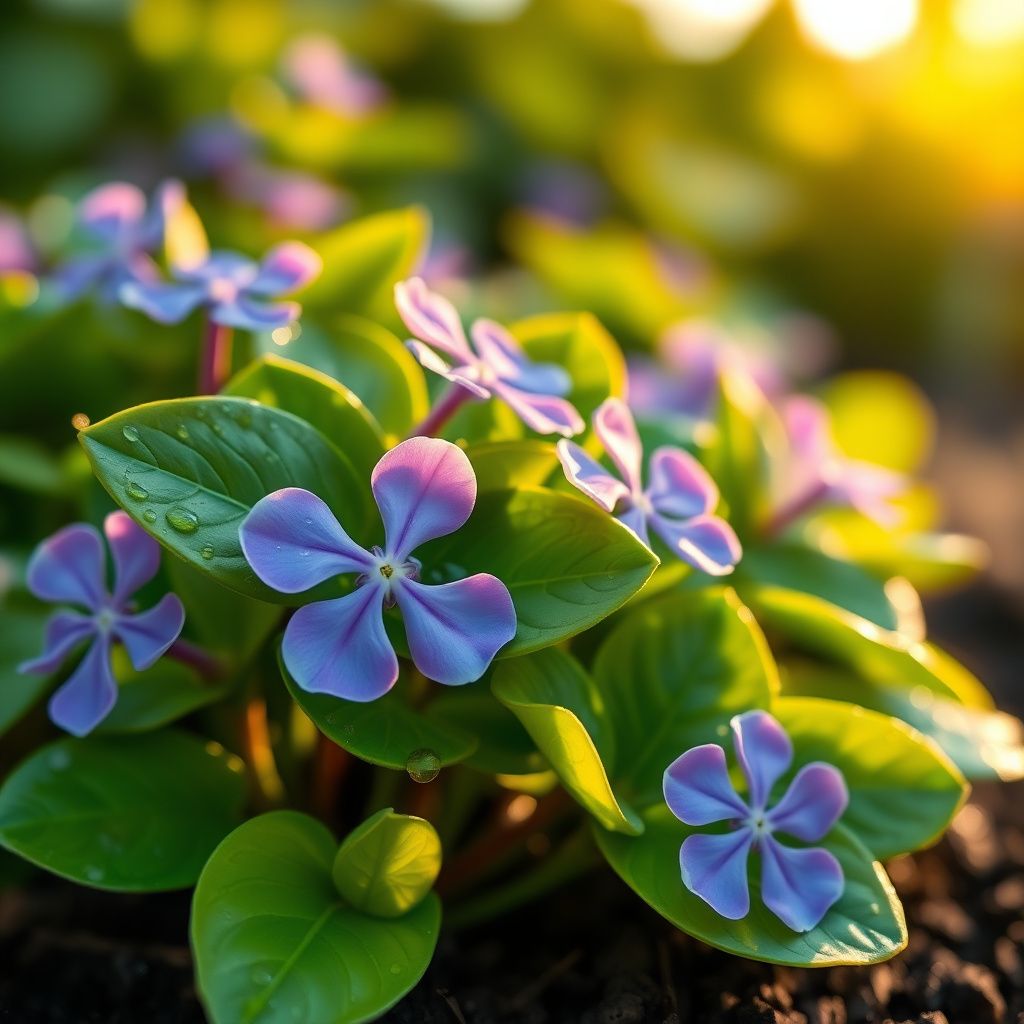 Vinca minor Periwinkle Flower Seeds for Shade Garden Ground Cover Use