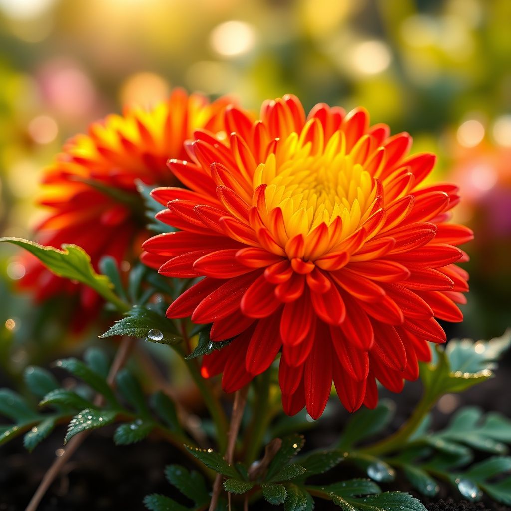 Yellow Red Chrysanthemum Flower seeds for Planting - Seasonal Bloomer, Heirloom & GMO Free Seeds for Home Garden