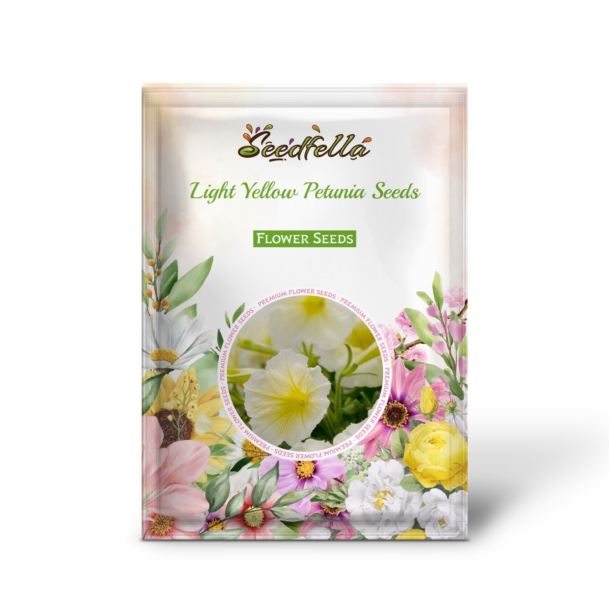 Light yellow petunia seeds germinating indoors