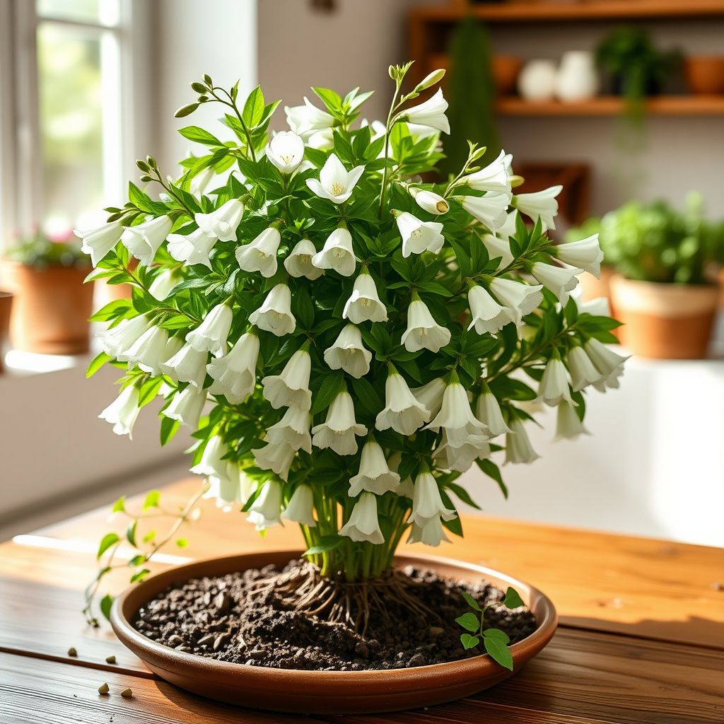Pure White Heirloom Campanula "Canterbury Bells" Seeds for Elegant White Bells