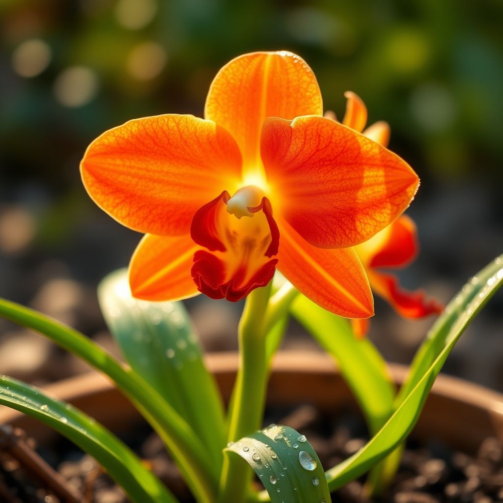 Orange Cymbidium Orchid Flower seeds for Planting - Sun Loving, Heirloom & GMO Free Seeds for Home Garden