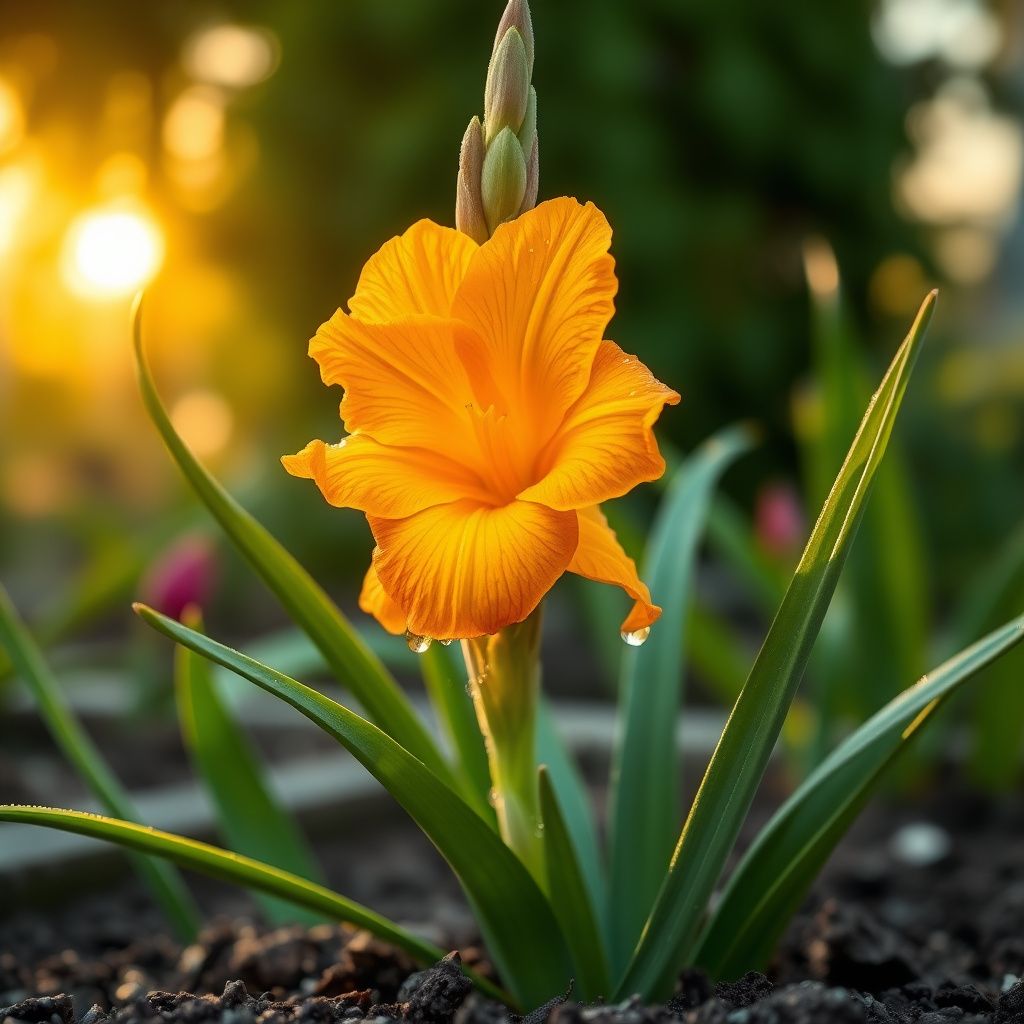 Orange Yellow Gladiolus Flower seeds for Planting - Pollinator Friendly, Heirloom & GMO Free Seeds for Home Garden