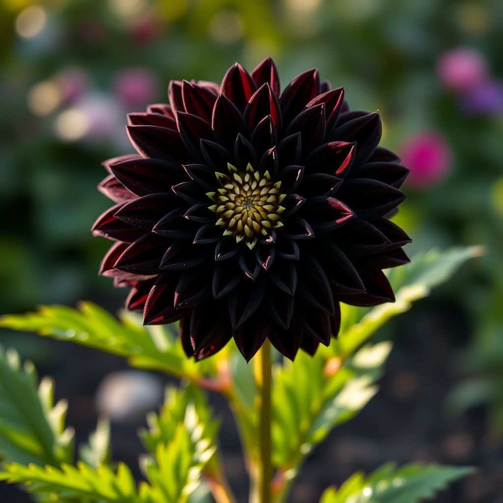 Black Pompon Dahlia Flower Seeds for Home Garden Decorative Blooming Plants