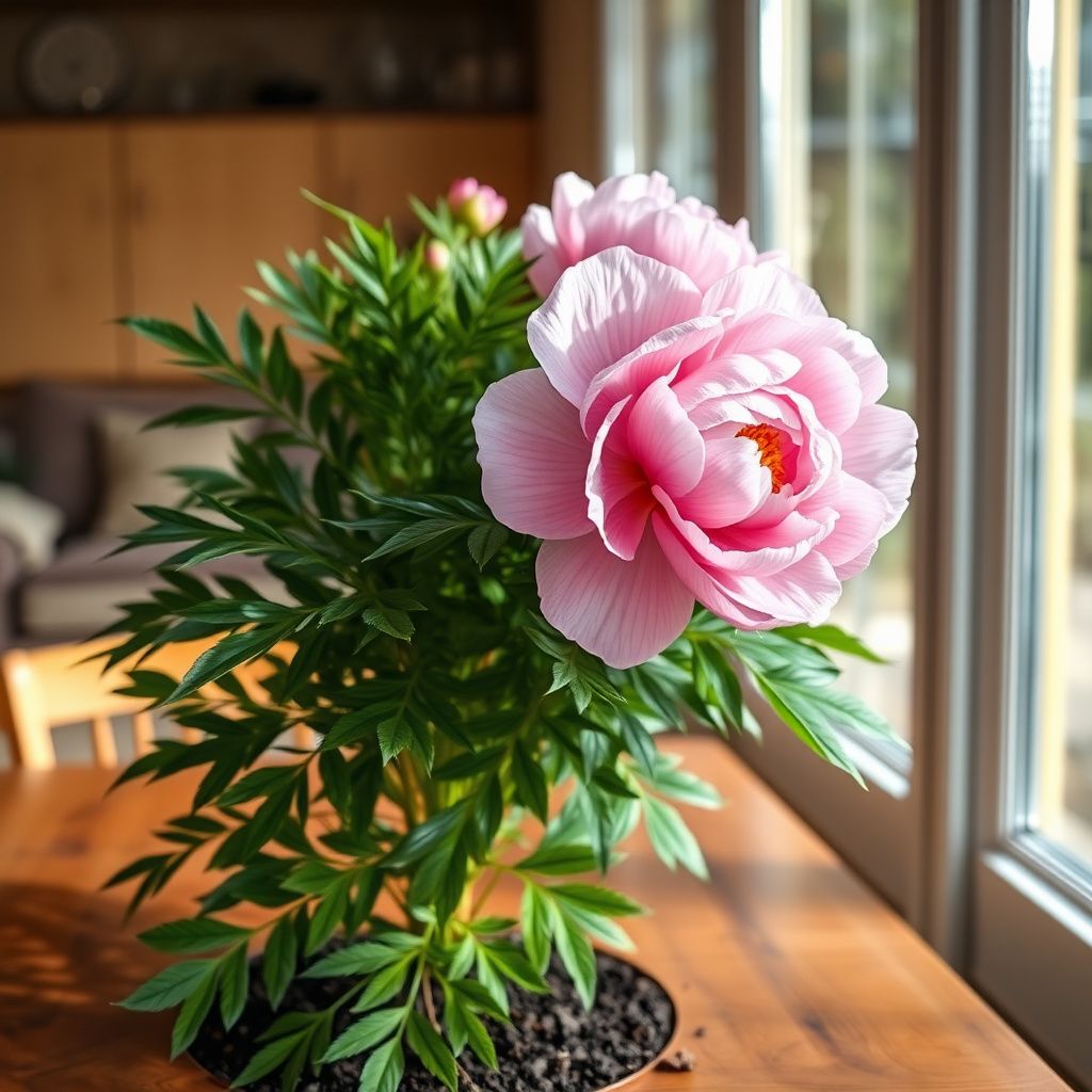 Double Flowering Fernleaf Peony with Finely Cut Foliage and Fragrant Spring Blooms