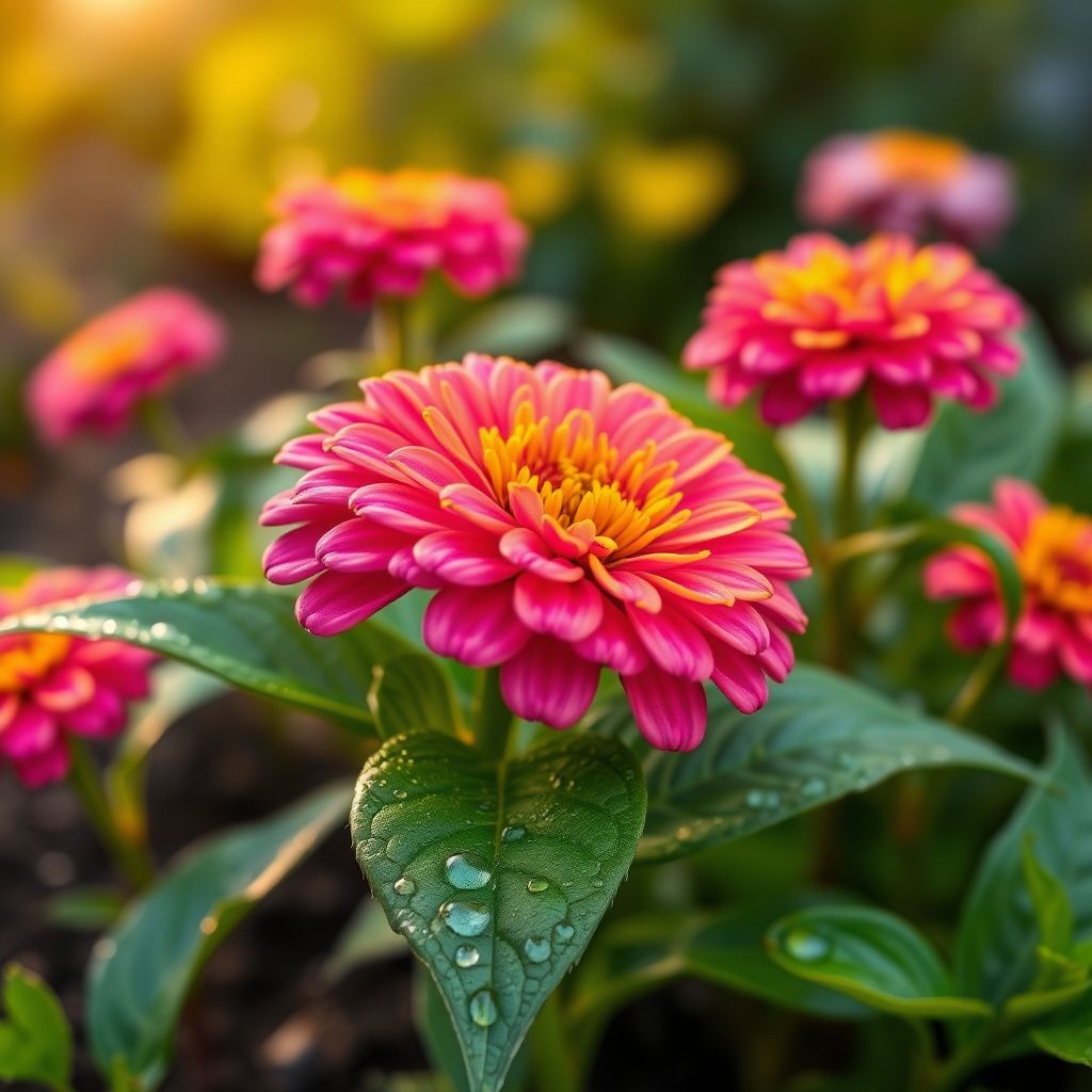 Pink Yellow Zinnia Flower seeds for Planting Bright Blooms Heirloom & GMO Free Seeds for Home Garden